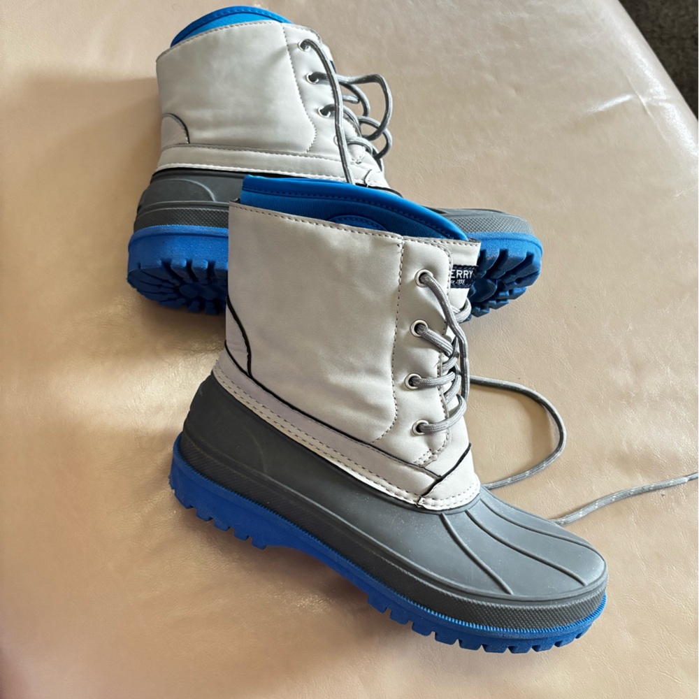Sperry Kids Blue and Gray Rain Boots